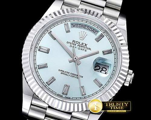 롤렉스 DayDate 228206 Flt SS/SS Ice Blue Diam BP Swiss 2836 -RDD0206A