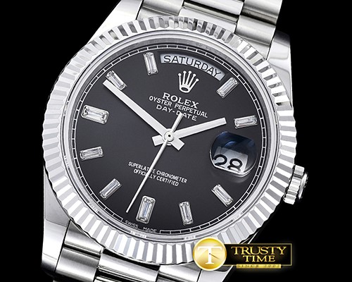 롤렉스 DayDate 228206 Flt SS/SS Black Diam BP Swiss 2836 -RDD0206B