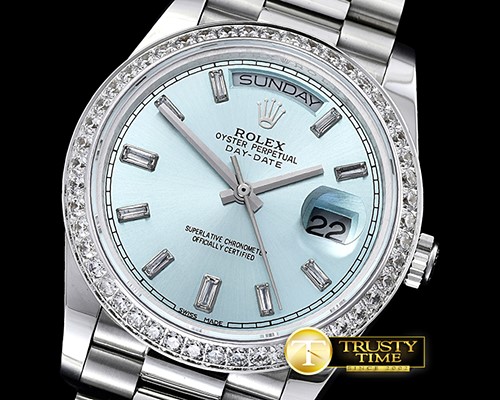 롤렉스 DayDate 228206 SS/SS Ice Blue Diam Baug BP A3255 Mod -RDD0207D