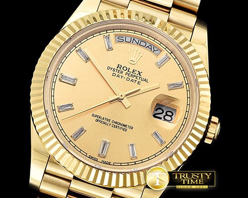 롤렉스 DayDate 40mm Flt YG/YG Gold Baug. Diam BP A2836 -RDD0211A
