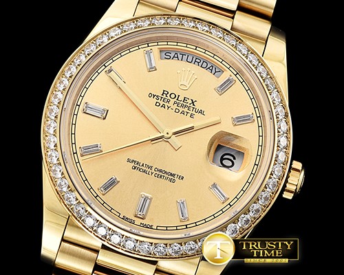 롤렉스 DayDate 40mm Diam YG/YG Gold Baug. Diam BP A2836 -RDD0211C