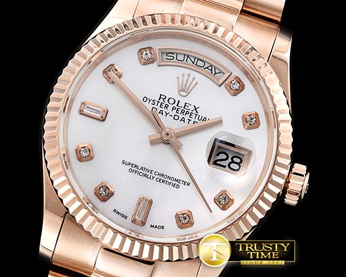 롤렉스 DayDate 36mm Flt RG/RG Wrap Wht MOP Diam BP Swiss 2836 -RDD0212