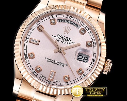 롤렉스 DayDate 36mm Flt RG/RG Rose Gold Diam BP Swiss 2836 -RDD0213B
