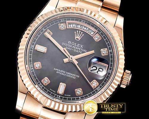 롤렉스 DayDate 36mm Flt RG/RG Black MOP Diam BP Swiss 2836 -RDD0213D