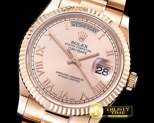 롤렉스 DayDate 36mm Flt RG/RG Rose Gold Roman BP Swiss 2836 -RDD0213E