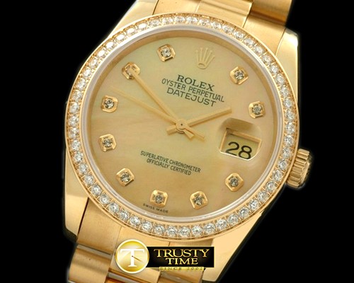 롤렉스 YG/YG President MOP Gold Diamond Swiss Eta 28362 -RDJ0202B