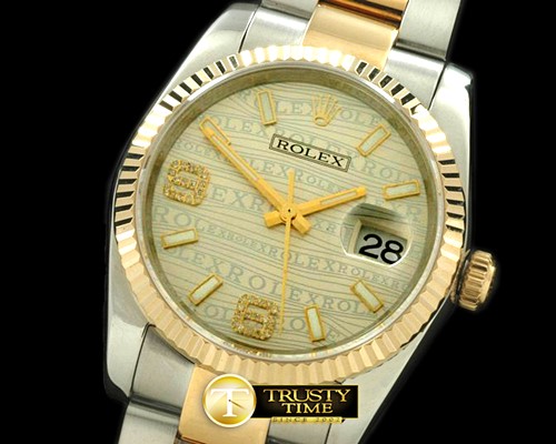 롤렉스 SS/YG TT Champagne Asian Eta 2836/3135Real Diamond -RDJ0204B