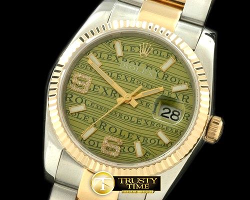 롤렉스 SS/YG TT Khaki Asian 2813Real Diamonds -RDJ0206A