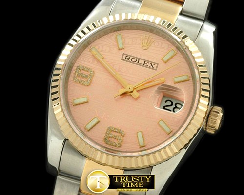 롤렉스 SS/YG TT Salmon Swiss Eta 2836/3135Real Diamond -RDJ0207C