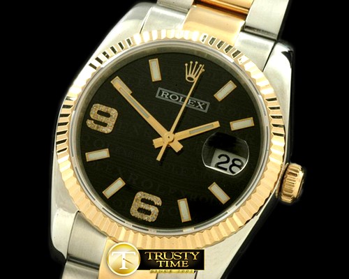 롤렉스 SS/YG TT Black Asian 2813Real Diamonds -RDJ0208A