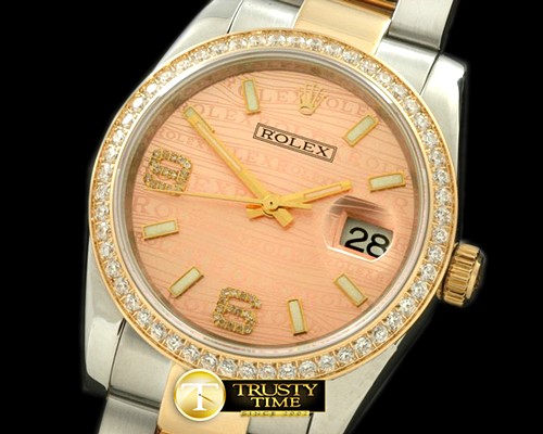 롤렉스 SS/YG TT Salmon Swiss Eta 2836/3135Real Diamond -RDJ0210C