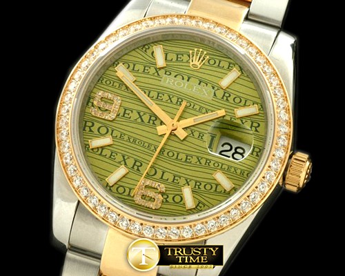 롤렉스 SS/YG TT Khaki Swiss Eta 2836/3135Real Diamond -RDJ0211C