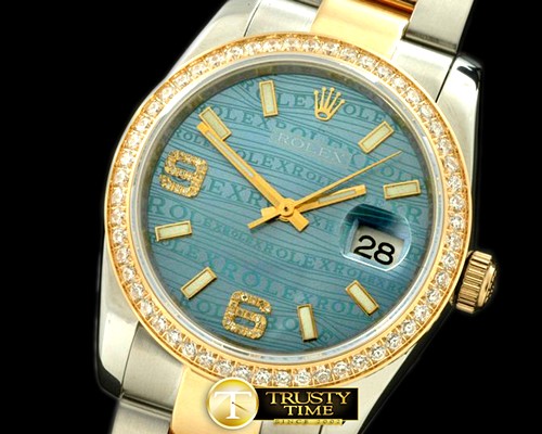 롤렉스 SS/YG TT Blue Asian 2813Real Diamonds -RDJ0212A