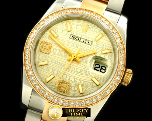 롤렉스 SS/YG TT Champagne Asian 2813Real Diamonds -RDJ0213A