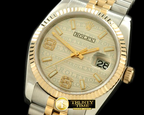 롤렉스 SS/YG TT Champagne Asian 2813Real Diamond -RDJ0214A