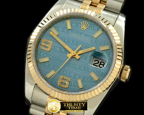 롤렉스 SS/YG TT Blue Asian 2813Real Diamond -RDJ0214B