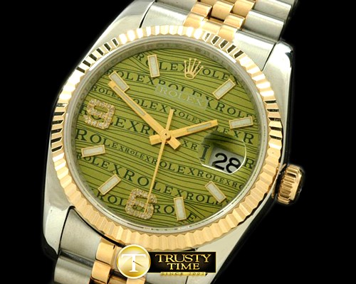 롤렉스 SS/YG TT Khaki Asian 2813Real Diamond -RDJ0214C