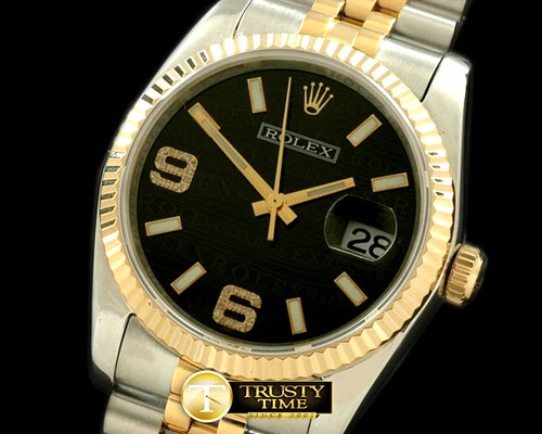 롤렉스 SS/YG TT Black Asian 2813Real Diamond -RDJ0214E
