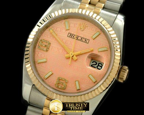 롤렉스 SS/YG TT Salmon Swiss Eta 2836/3135Real Diamond -RDJ0215D