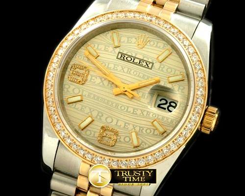 롤렉스 SS/YG TT Champagne Swiss Eta 2836/3135Real Diamond -RDJ0215J