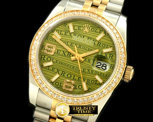 롤렉스 SS/YG TT Khaki Asian Eta 2836/3135Real Diamond -RDJ0216H