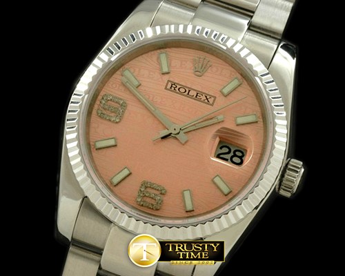 롤렉스 SS/SS OYS Salmon Asian 2836Real Diamond -RDJ0218C