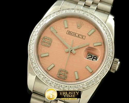 롤렉스 SS/SS JUB Salmon Swiss 2836Real Diamond -RDJ0228C