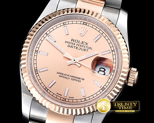 롤렉스 DateJust Mens 36mm RG/SS Rose Gold BP Asia 2836 -RDJ0261B