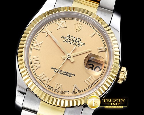 롤렉스 DJ 36mm Oyst Flt YG/SS (Wrap) Gold Roman BP A3135 Mod -RDJ0270A
