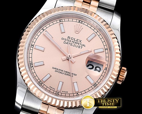 롤렉스 DJ 36mm Jub Flt RG/SS Rose Gold Stk BP A3135 Mod -RDJ0273A