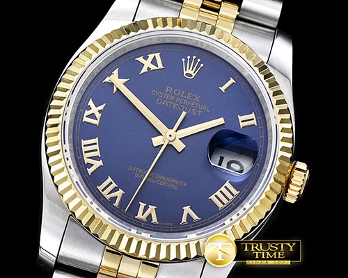 롤렉스 DJ 36mm Jub Flt YG/SS Blue Rmn BP A3135 Mod -RDJ0275B