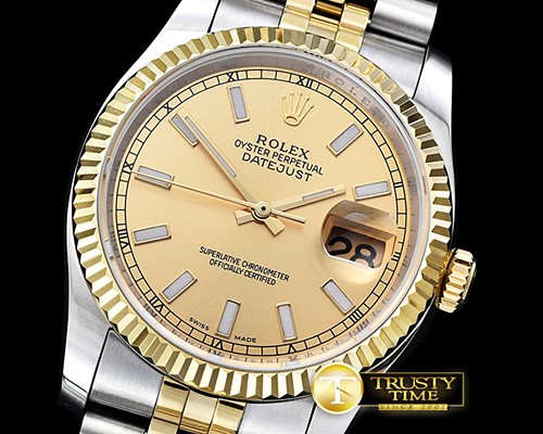 롤렉스 DJ 36mm Jub Flt YG/SS Gold Stk BP A3135 Mod -RDJ0275E