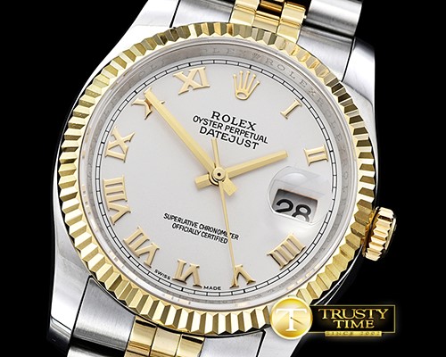 롤렉스 DJ 36mm Jub Flt YG/SS White Roman BP A3135 Mod -RDJ0284C