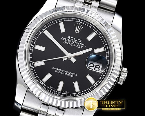 롤렉스 DJ 36mm Jub Flt SS/SS Black Thick Lume BP A3135 Mod -RDJ0294B