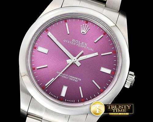롤렉스 Oyster Pert. 39mm 114300 SS/SS Red Grape BP Asia 2836 -RDJ0297A