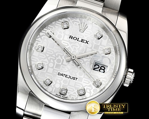 롤렉스 DJ 36mm Oyst Dome 904L SS/SS Silver Diam DJF A3135 -RDJ0304B