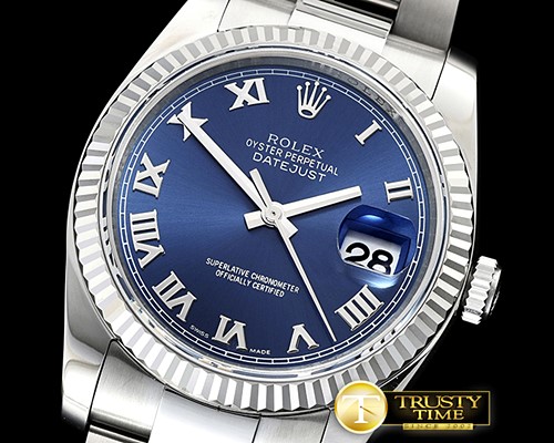 롤렉스 DJ 36mm Oyst Fluted SS/SS Blue Roman ARF A3135 -RDJ0305D