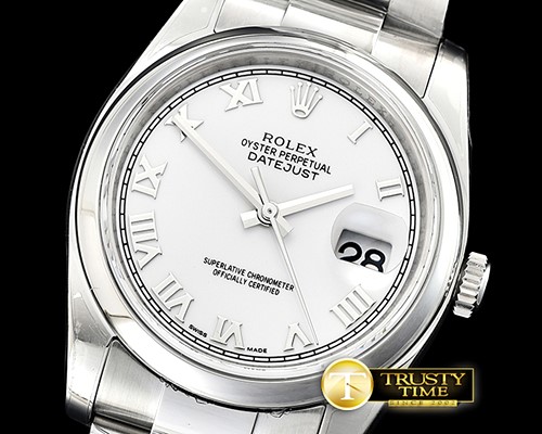 롤렉스 DJ 36mm Oyst Dome SS/SS Wht Roman ARF A3135 -RDJ0307A