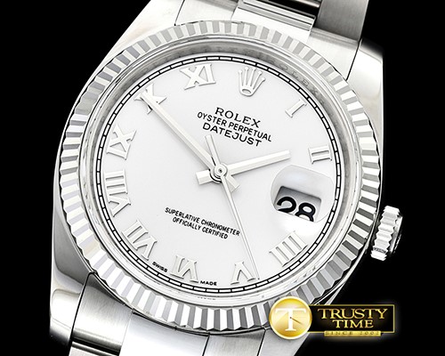 롤렉스 DJ 36mm Oyst Fluted SS/SS Wht Roman ARF A3135 -RDJ0307B