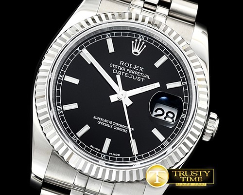 롤렉스 DJ 36mm Jub Flt 904L SS/SS Black/Stk ARF A3135 Mod -RDJ0313B