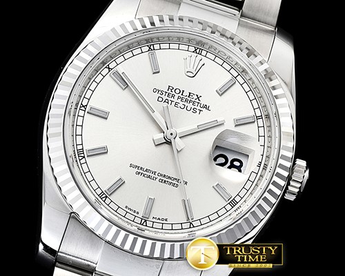 롤렉스 DJ 36mm Oyst Flt 904L SS/SS Silv Wht/Stk ARF A3135 Mod -RDJ0317A