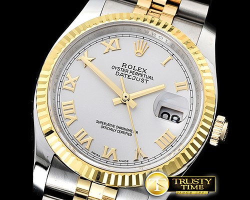 롤렉스 DJ 36mm Jub Flt 904L Wrapped YG/SS Wht/Rmn GMF A3135 -RDJ0319