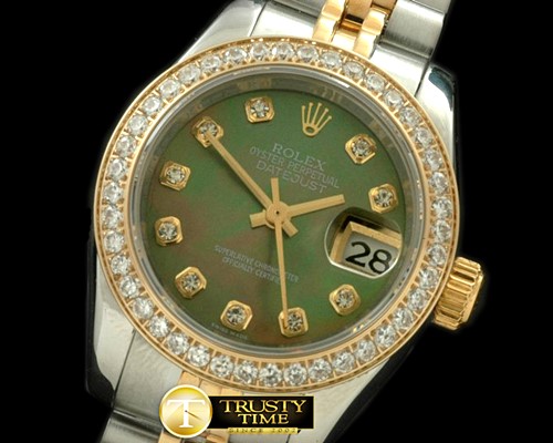 롤렉스 SS/YG Jubilee MOP Green Diamond Swiss Eta 26712 -RDJLD0283B