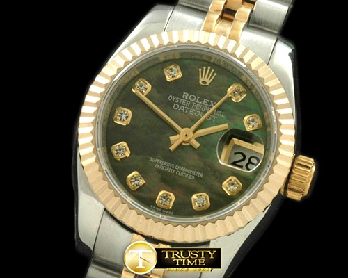 롤렉스 SS/YG Jubilee MOP Green Diamond Swiss Eta 26712 -RDJLD0284A
