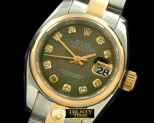 롤렉스 SS/YG Oyster MOP Green Diamond Swiss Eta 26712 -RDJLD0286B