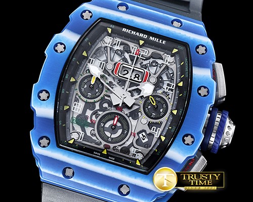 리차드밀 RM01103 Auto Flyback Chrono Blue FC/VRU Blk A7750 Mod -RM0119