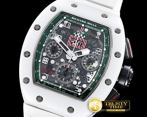 리차드밀 RM011 Felipe Massa LE Wht Cer CER/PVD/VRU Green A7750 -RM0129C