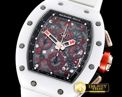 리차드밀 RM011 Felipe Massa LE Wht Cer CER/RG/VRU Blk/Red A7750 -RM0129E