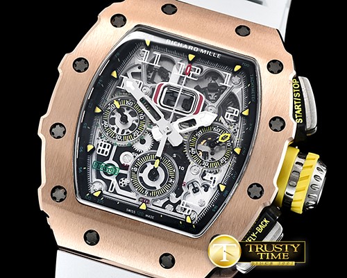 리차드밀 RM01103 Felipe Massa LE RG/TI/VRU Wht Skele A7750 Mod -RM0146D