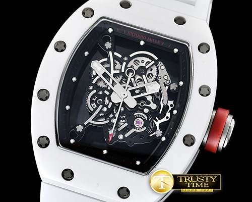 리차드밀 RM055 Bubba Watson CER/RU Skeleton Wht/Red MY8215 Mod -RM0149G